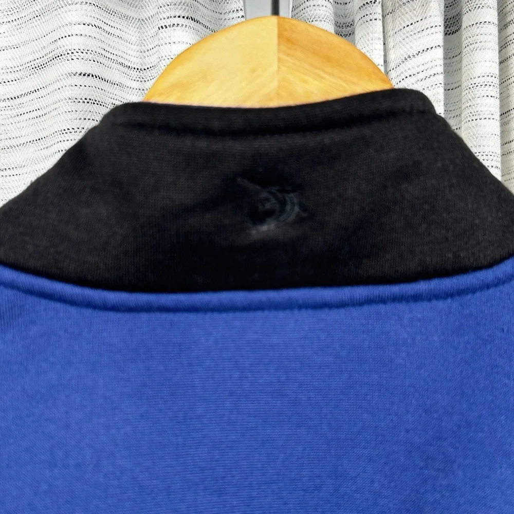Reel Legends Full Zip Jacket Blue Mens Large LG L Fleece Lined Mock Neck EUC
